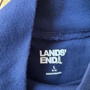 Lands' End Deep Blue Mock/turtle Neck Large